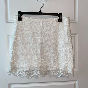 White lace skirt